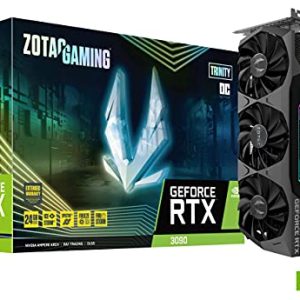 ZOTAC Gaming GeForce RTX 3090 Trinity OC 24GB GDDR6X 384-bit 19.5 Gbps PCIE 4.0 Gaming Graphics Card, IceStorm 2.0 Advanced Cooling, Spectra 2.0 RGB Lighting, ZT-A30900J-10P
