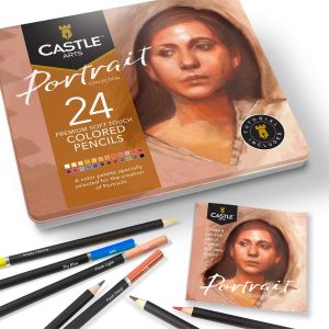 Castle Arts Themed 24 Colored Pencil Set in Tin Box
